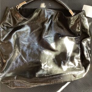 PRISTINE YSL Vintage Black Patent Hobo - Rive Gauche
